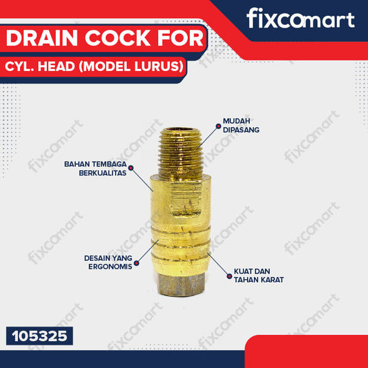 NP - DRAIN COCK FOR CYLINDER HEAD (MODEL LURUS) R175A / KRAN AIR