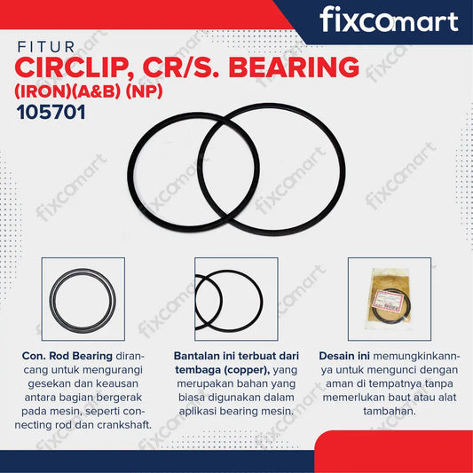 NP - CIRCLIP CRANKSHAFT BEARING (IRON) S1110 / SNAP RING KRUK AS FIXCOMART