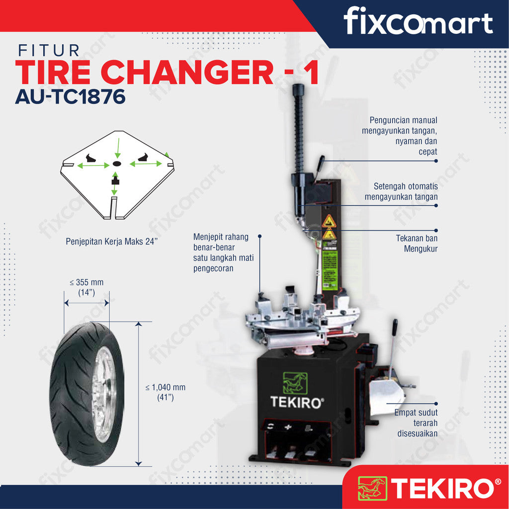 Paket Tekiro Tire Changer Pengganti Ban Mobil Motor dan Mesin Nitrogen Isi Angin Ban