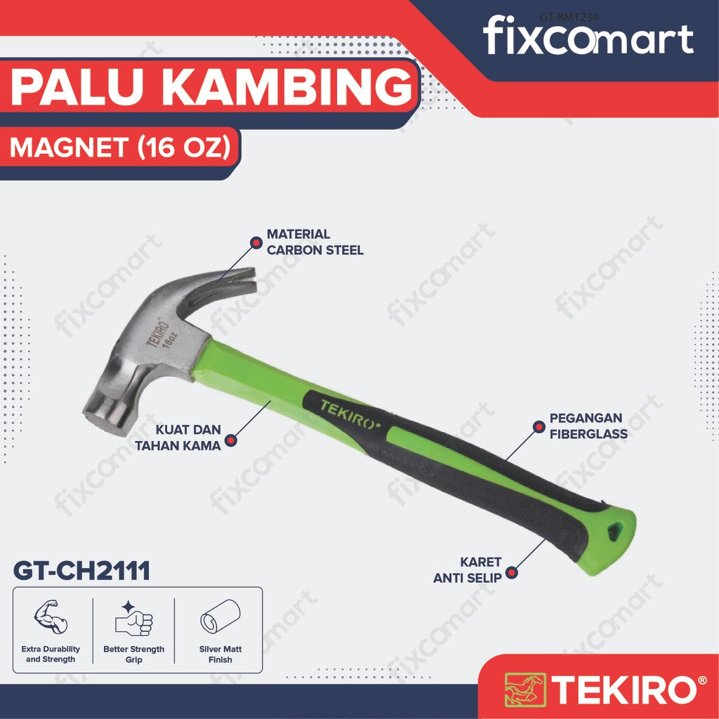 TEKIRO CLAW HAMMER WITH MAGNET 16 OZ