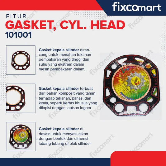 NP - GASKET CYLINDER HEAD R185A / PAKING SILINDER KOP FIXCOMART