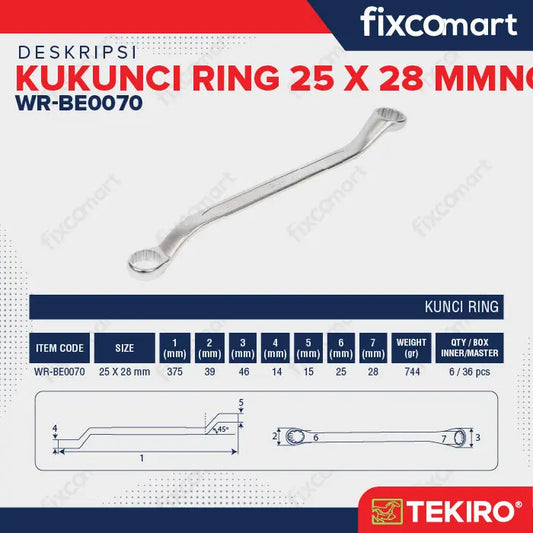 Tekiro Box End Wrench / Tekiro Kunci Ring 17 - 32 MM FIXCOMART