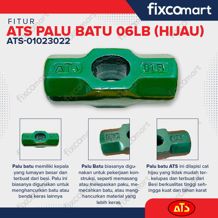 PALU BATU "ATS" 06LB (HIJAU) - ATS TOOLS
