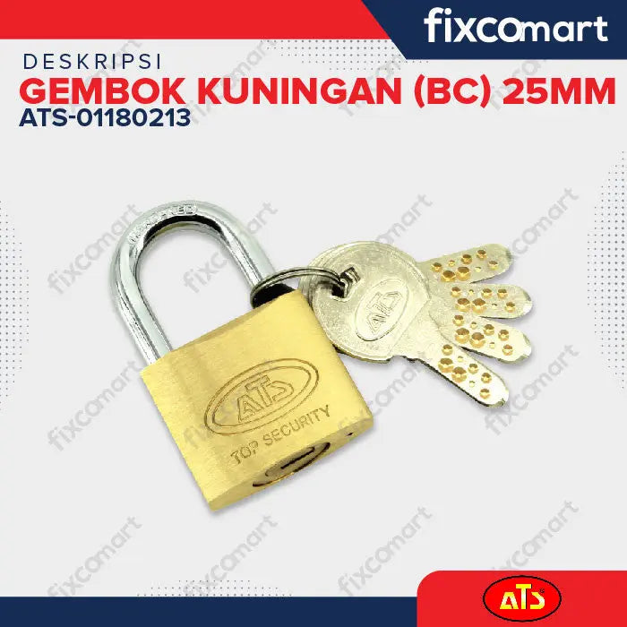 GEMBOK KUNINGAN "ATS" (BC) 25MM FIXCOMART