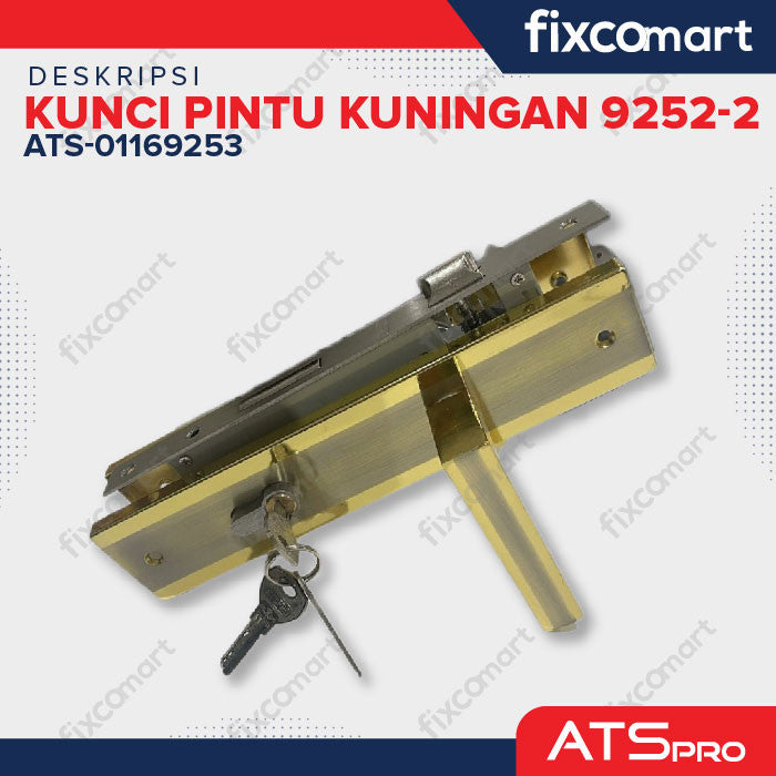 KUNCI PINTU ATS PRO CYL. KUNINGAN 9252-2 (SN/CP)