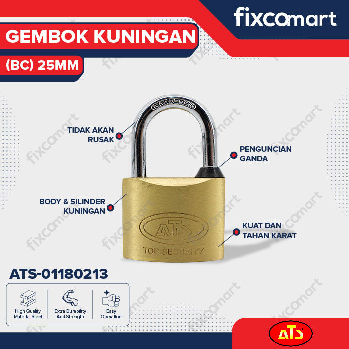 GEMBOK KUNINGAN "ATS" (BC) 25MM