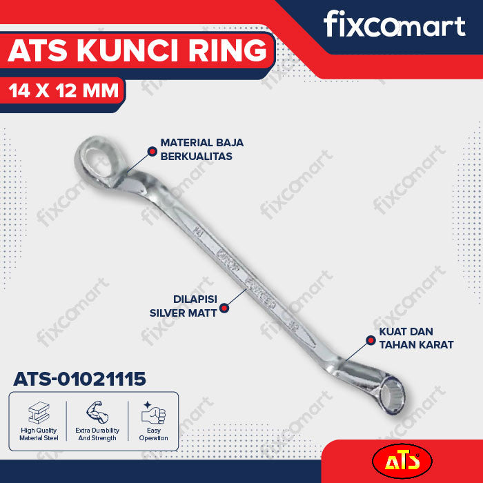 KUNCI RING "ATS" 12X14MM - ATS Kunci Ring