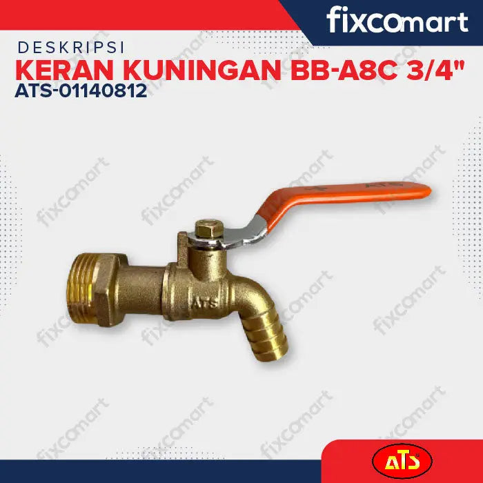 ATS KRAN KUNINGAN BB-A8C 3/4" - Kran Tembok / Kran Air FIXCOMART