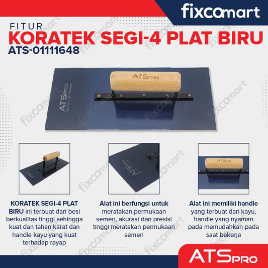 ATS PRO - Trowel Plat Biru Cetok Plastering / Roskam / Raskam / Koratek Sendok 11X5X0.8MM FIXCOMART