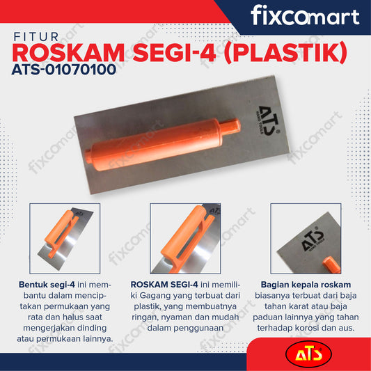 ATS ROSKAM SEGI-4 Gagang Plastik  - 10"X4"X0.7MM