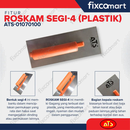 ATS ROSKAM SEGI-4 Gagang Plastik - 10"X4"X0.7MM FIXCOMART