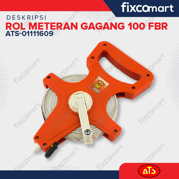 ATS Meteran Roll 100M - 100m/330ft (Fiber)