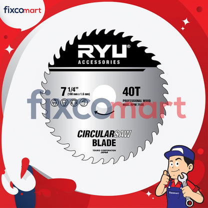 RYU Circular Saw Blade / Mata Mesin Gergaji Circular / Gergaji Potong 24 / 40 TEETH / MATA