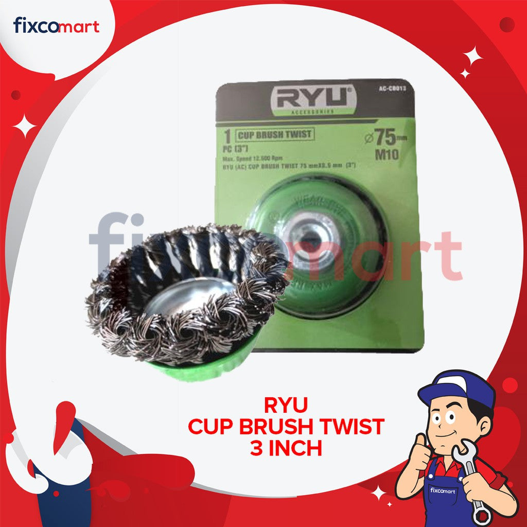RYU Sikat Kawat Mangkok | Sikat kawat | Gerinda Cup Brush | Sikat Gerinda Mangkok