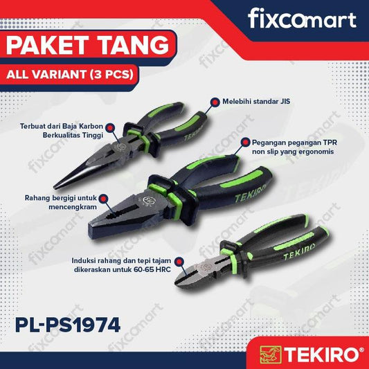 Tekiro Tang Kombinasi 7" , Lancip 6" , Potong 6" Paket Set Murah