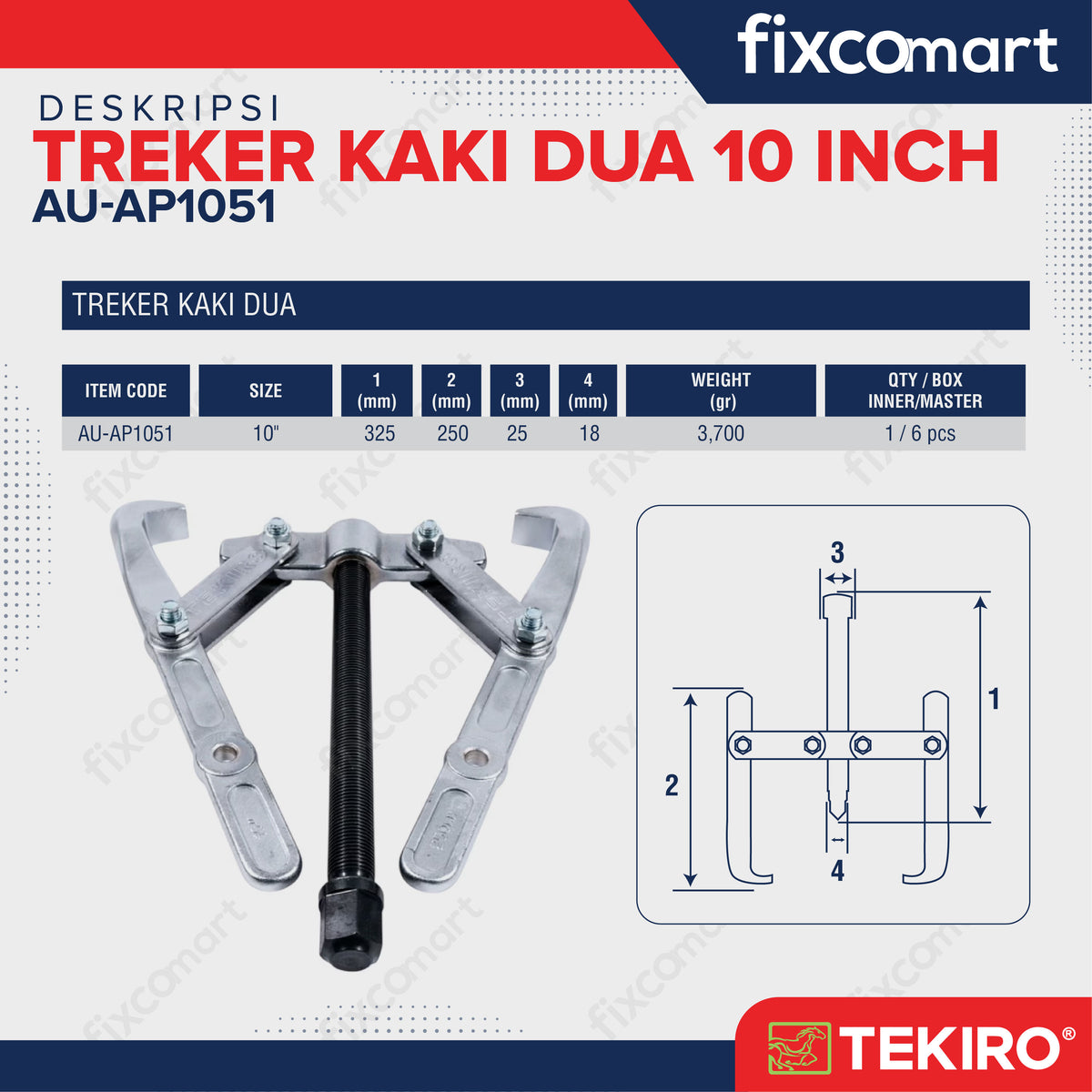 Tekiro Treker Kaki Dua 10 Inch / Two Arm Puller
