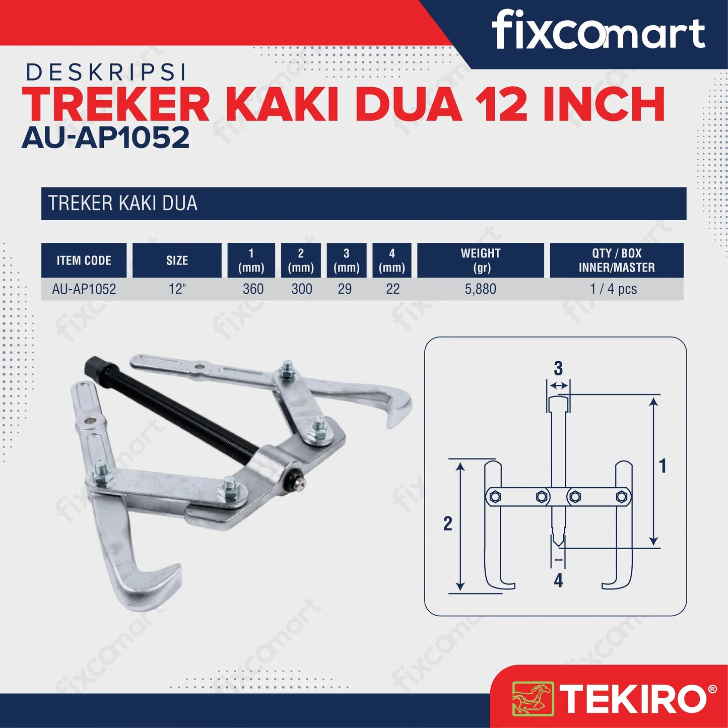 Tekiro Treker Kaki Dua 12 Inch / Treker Kaki 2 FIXCOMART