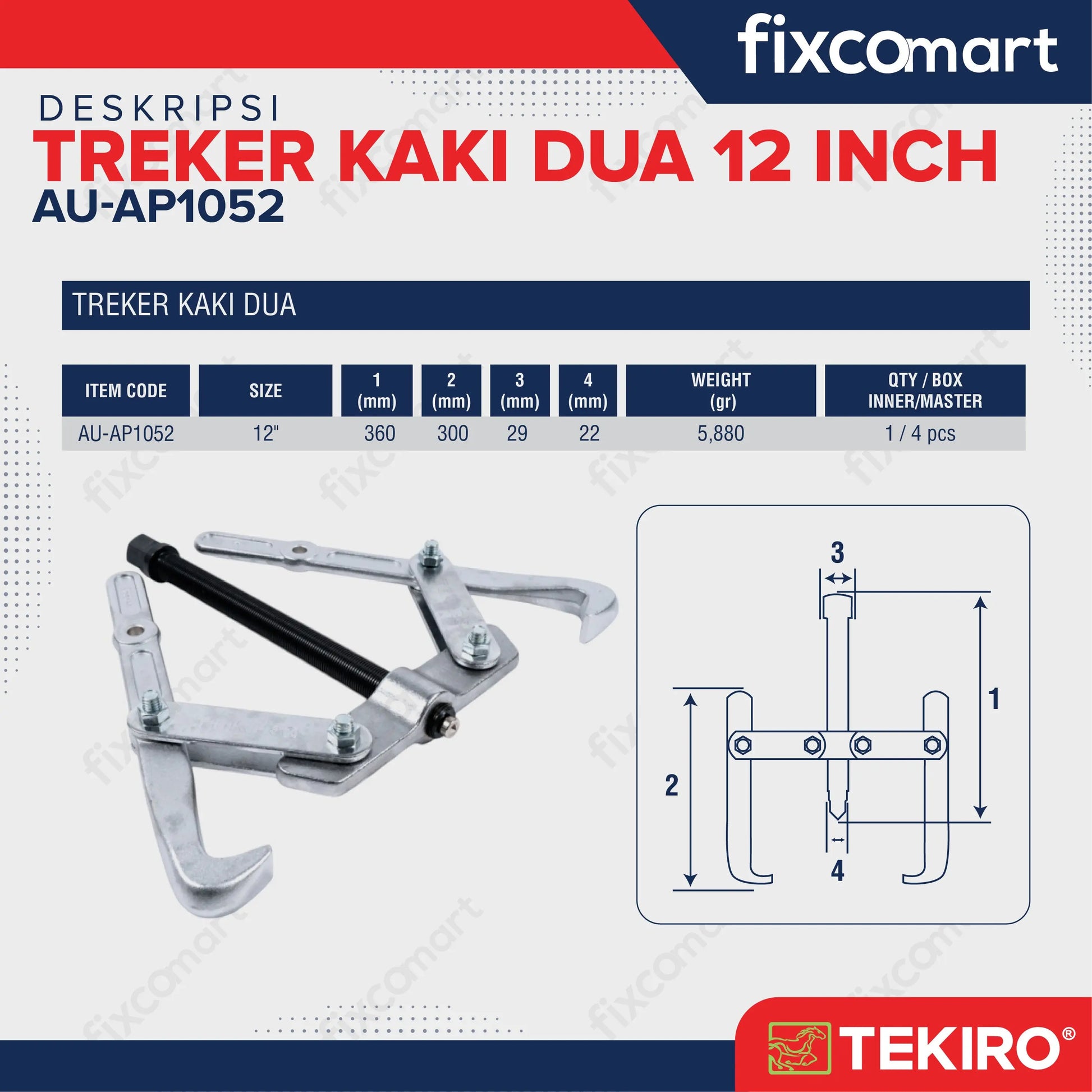 Tekiro Treker Kaki Dua 12 Inch / Treker Kaki 2 FIXCOMART