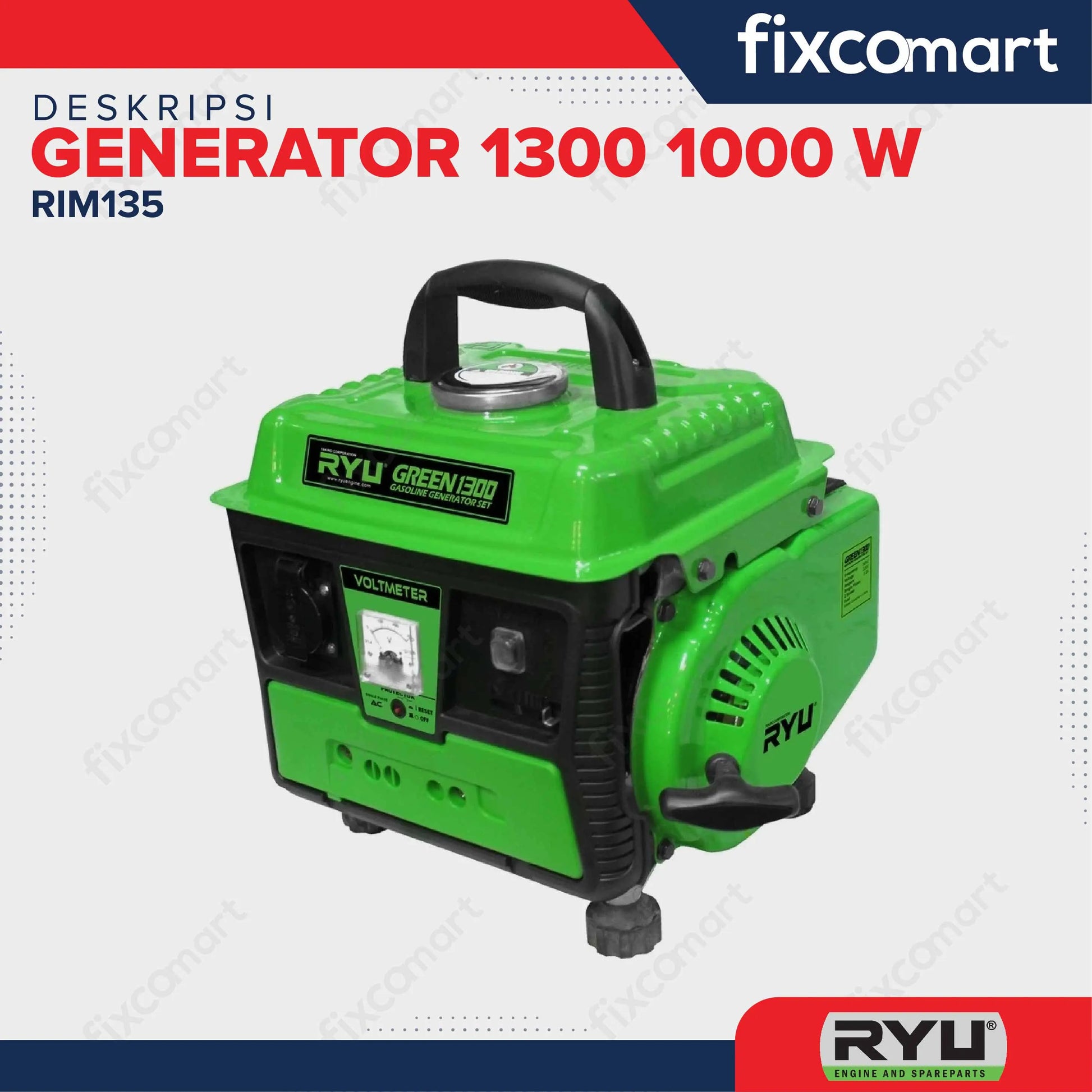 Ryu Mesin Genset 2 Tak / Ryu Genset Rg1300 / Mesin Generator FIXCOMART