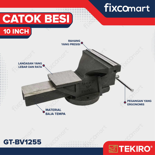 Tekiro Bench Vice 10 Inch / Tekiro Catok Besi / Tekiro Ragum Besi FIXCOMART