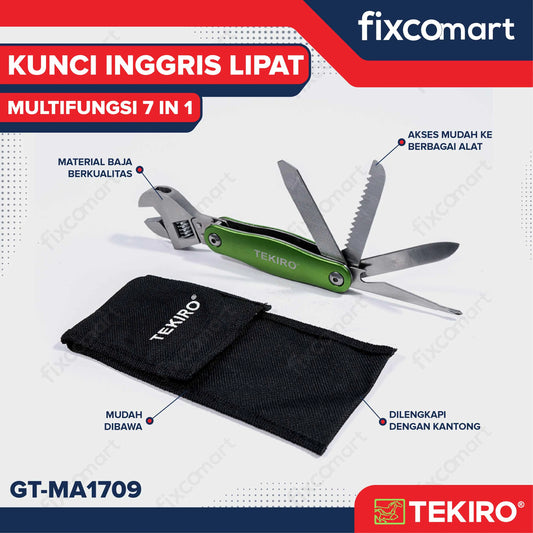 Tekiro Kunci Inggris Lipat Multifungsi 7 In 1 FIXCOMART