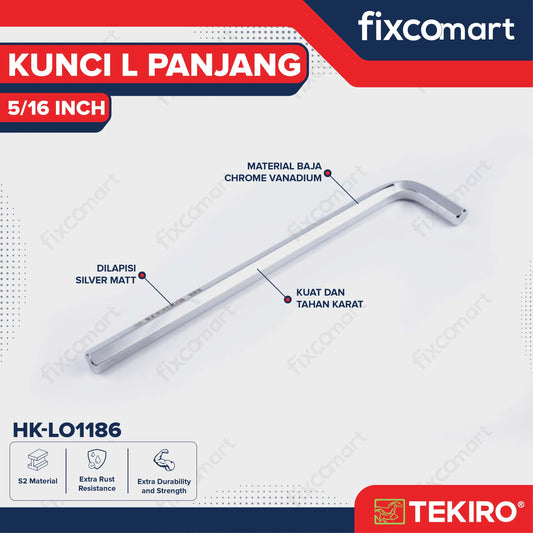 Tekiro Kunci L Panjang 5/16 inch Hex Key Long FIXCOMART