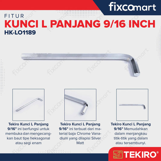 Tekiro Kunci L Panjang 9/16 Inch FIXCOMART