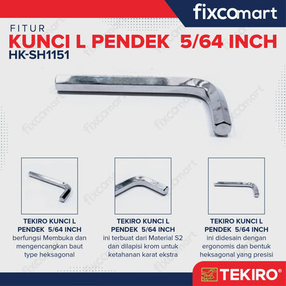 Tekiro Kunci L Pendek 5/64 inch / Hex Key Short FIXCOMART