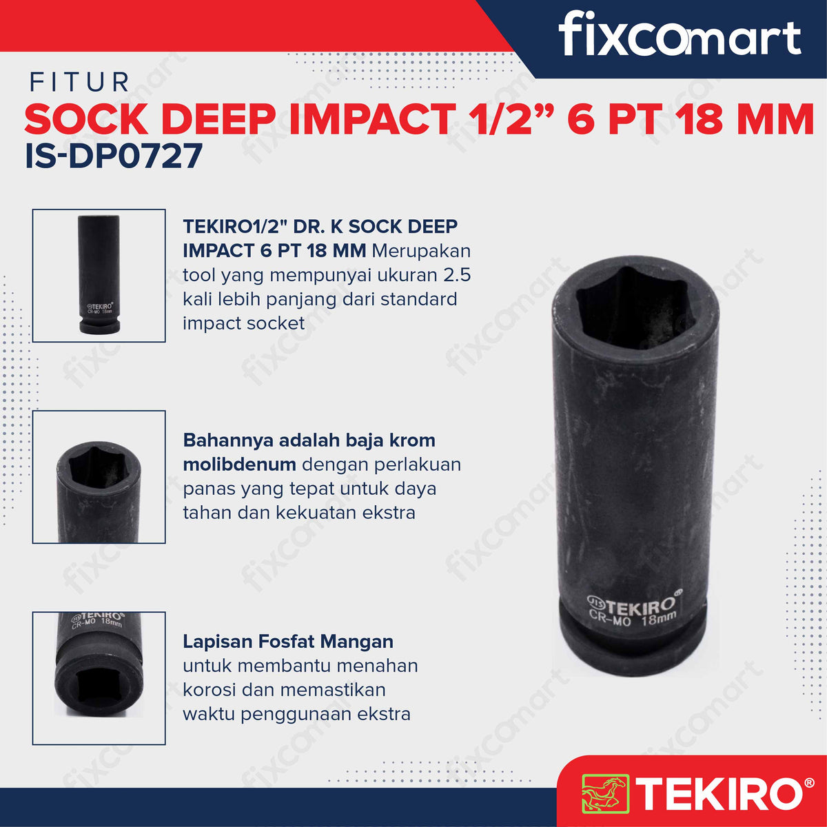 Tekiro Mata Sock Deep Impact 1/2 Inch 18 Mm 6Pt