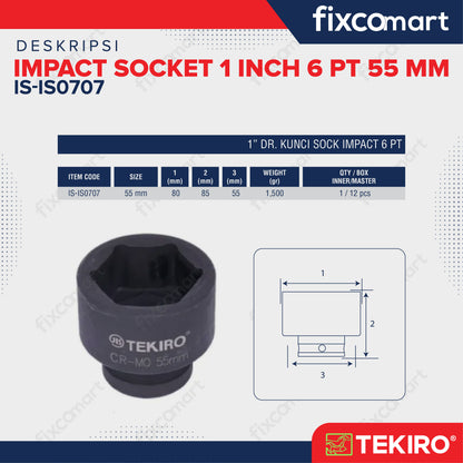 Tekiro Mata Sock Impact 1 Inch 55 Mm 6Pt