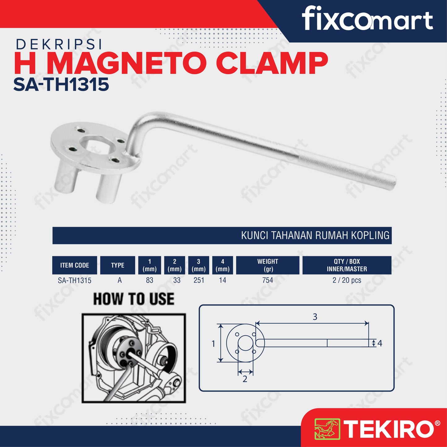 Tekiro H Magneto Clamp / Tahanan Kopling
