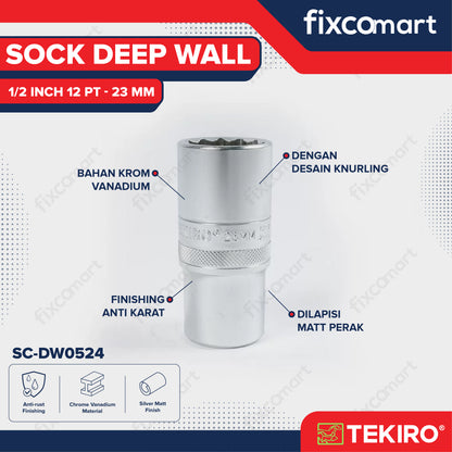 Tekiro Mata Sock Deep Wall 1/2 Inch 12PT 23 mm