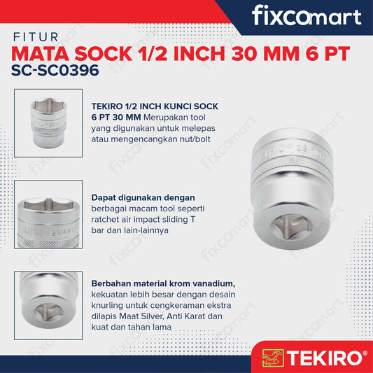 Tekiro Mata Sock 1/2 Inch 29 mm 6PT
