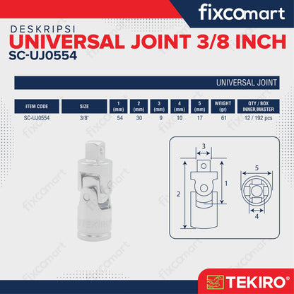 Tekiro Universal Joint 3/8 Inch FIXCOMART