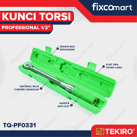 Tekiro Kunci Torsi Profesional 1/2 Inch 50-225 N.M (T2000) / Tekiro Kunci Momen / Kunci Torque