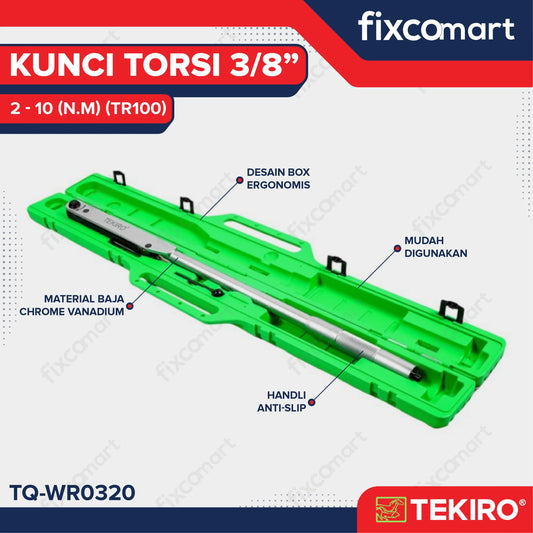 Tekiro Kunci Torsi 3/8 Inch 2-10 N.M (Tr100) / Tekiro Kunci Momen / Kunci Torque FIXCOMART