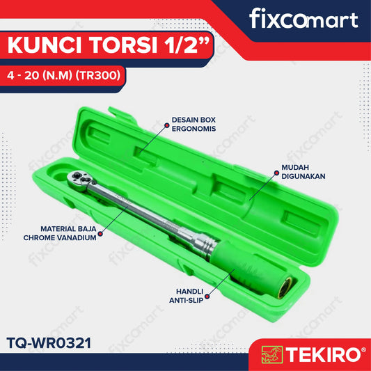 Tekiro Kunci Torsi 3/8 Inch 4-20 N.M (Tr300) / Tekiro Kunci Momen / Kunci Torque FIXCOMART