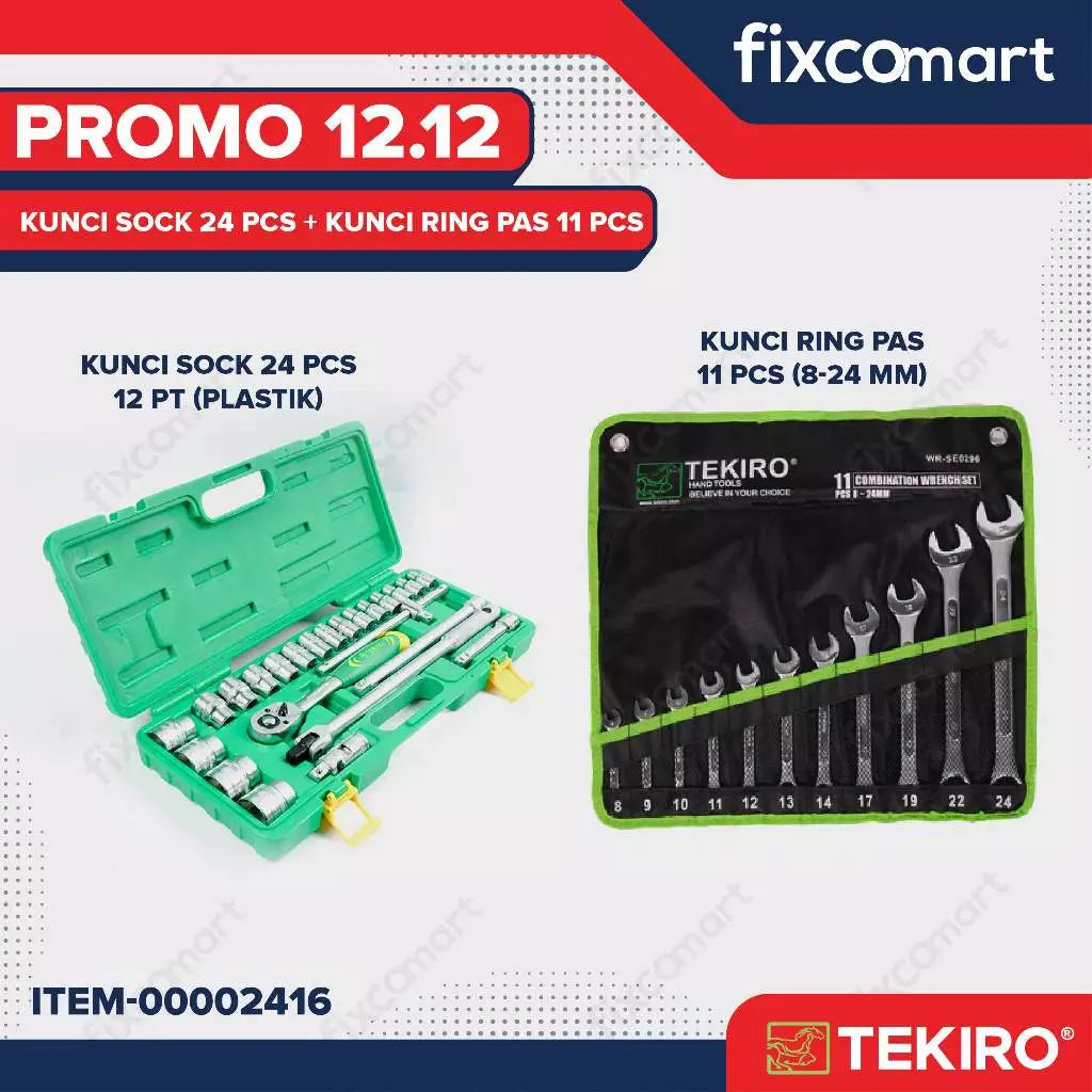 Tekiro Kunci Sock 24 pcs + Tekiro Kunci Ring Pas 11 Pcs