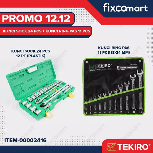 Tekiro Kunci Sock 24 pcs + Tekiro Kunci Ring Pas 11 Pcs