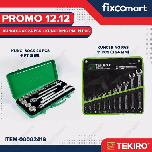Tekiro Kunci Sock 24 pcs + Tekiro Kunci Ring Pas 11 Pcs