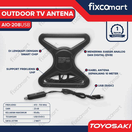 ANTENA TV Digital Outdoor Toyosaki AIO 208 SC USB DVB