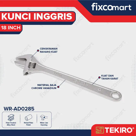 Tekiro Kunci Inggris 18 Inch (Chrome) FIXCOMART