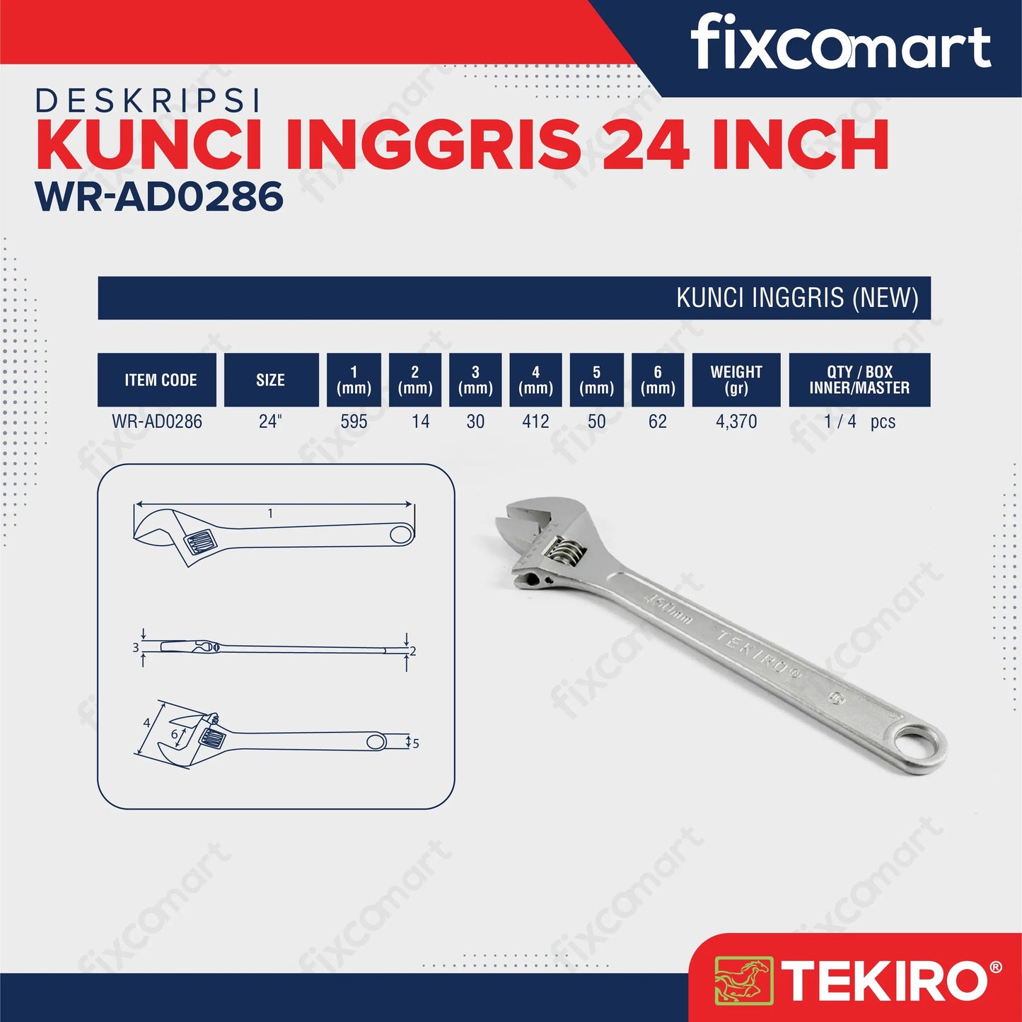 Tekiro Kunci Inggris 24 Inch FIXCOMART