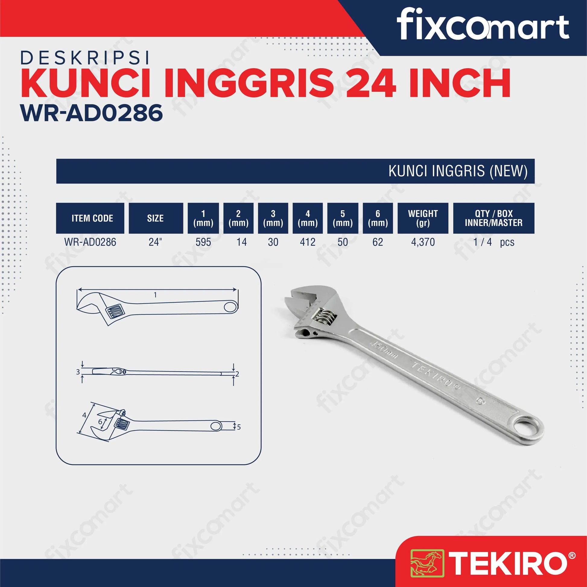 Tekiro Kunci Inggris 24 Inch FIXCOMART