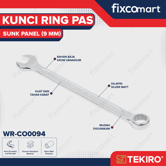 Kunci Ringpas Sunk Panel 9 mm / Ring Pas Tekiro