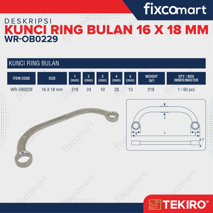 Tekiro Obstruction Wrench 16 X 18 mm FIXCOMART