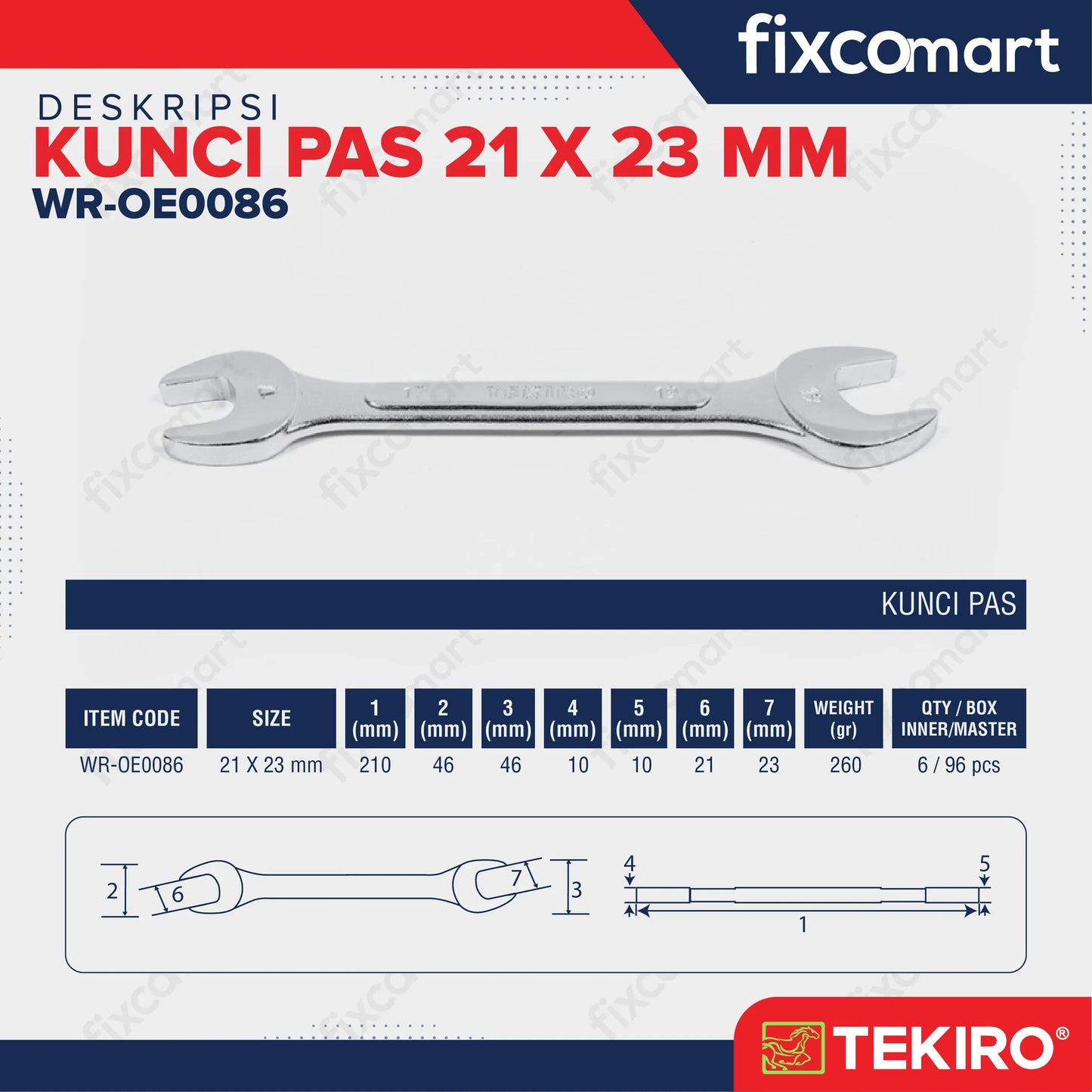 Tekiro Kunci Pas 21 X 23 mm FIXCOMART