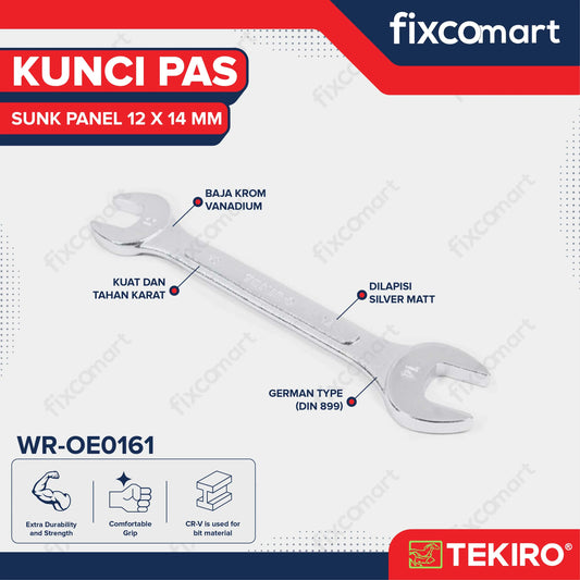 Tekiro Kunci Pas Sunk Panel 12 X 14 mm Open End Wrench FIXCOMART
