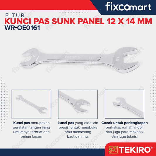 Tekiro Kunci Pas Sunk Panel 12 X 14 mm Open End Wrench FIXCOMART