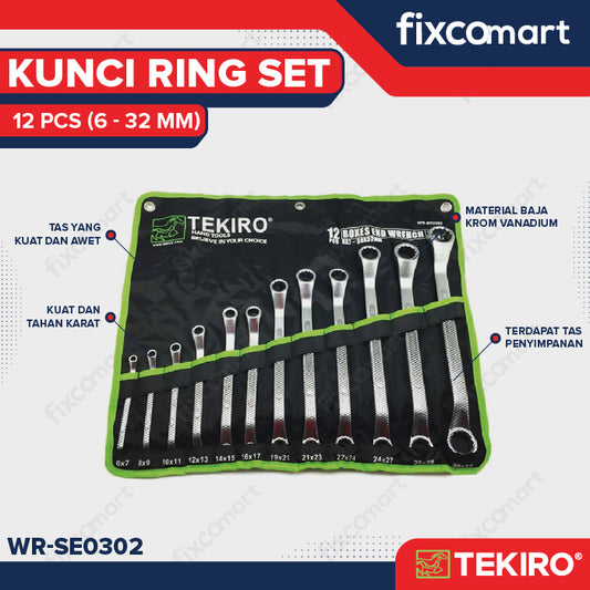 Tekiro Kunci Ring Set 12 Pcs 6-32 mm